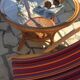 Vintage bamboo and rattan coffee table