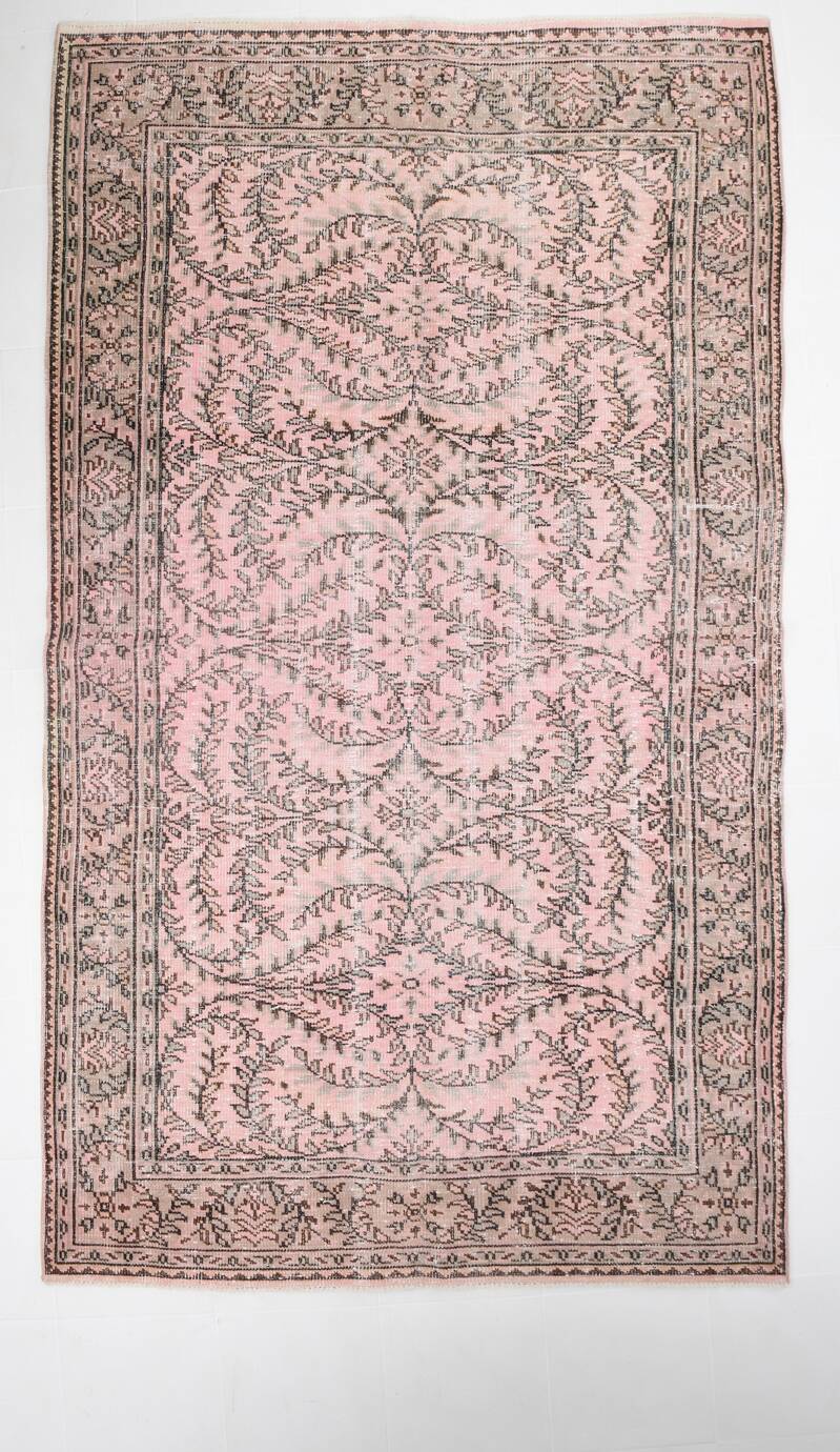 6x10 Rug For Living Room Soft Pink Turkish Vintage Rug, 181x314Cm
