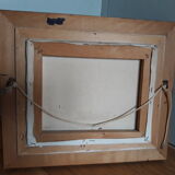 Landscape painting mill at the edge of the water, oil on canvas signed