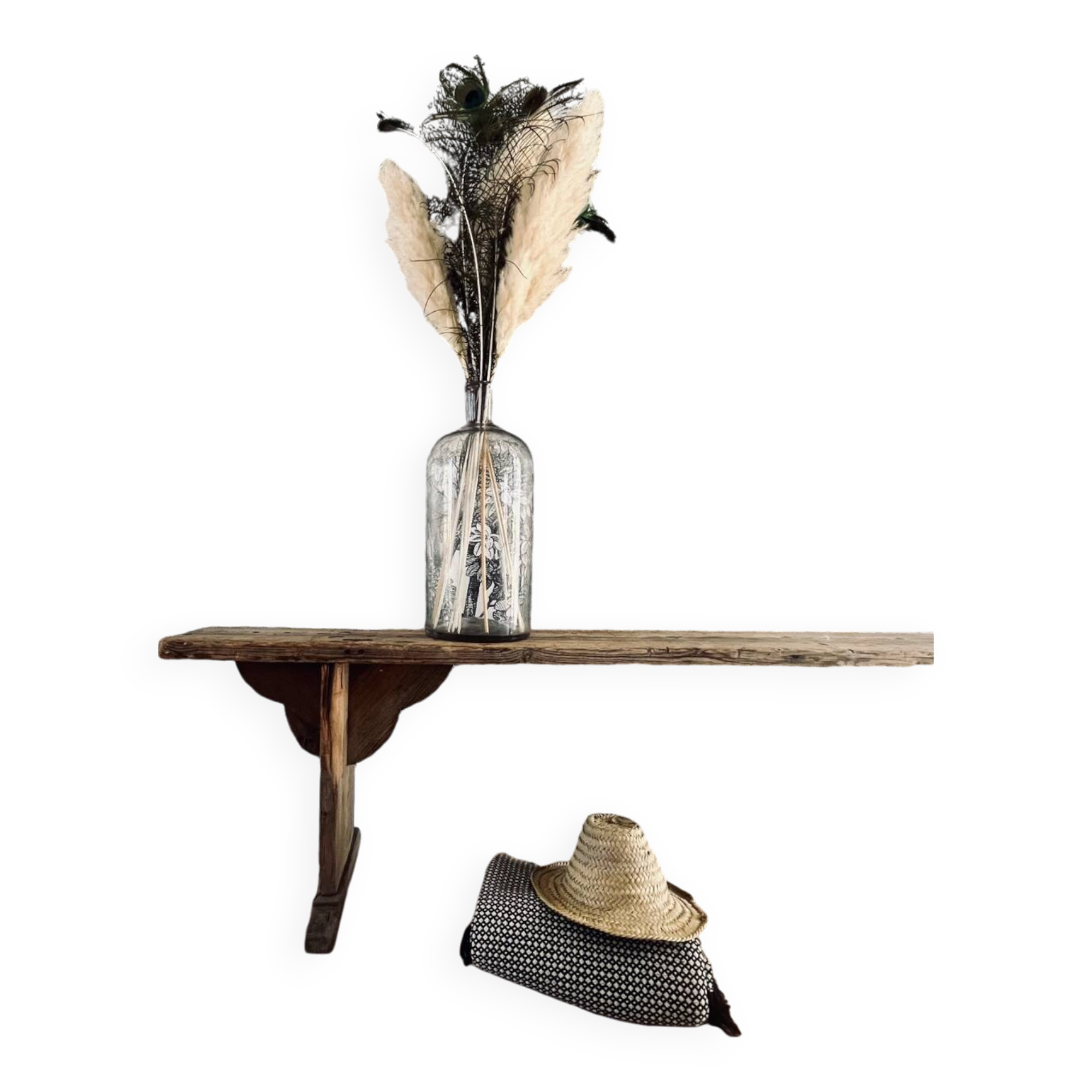 Weathered farm bench