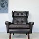 Vintage Danish mid-century Svend Skipper high back lounge chair 1965