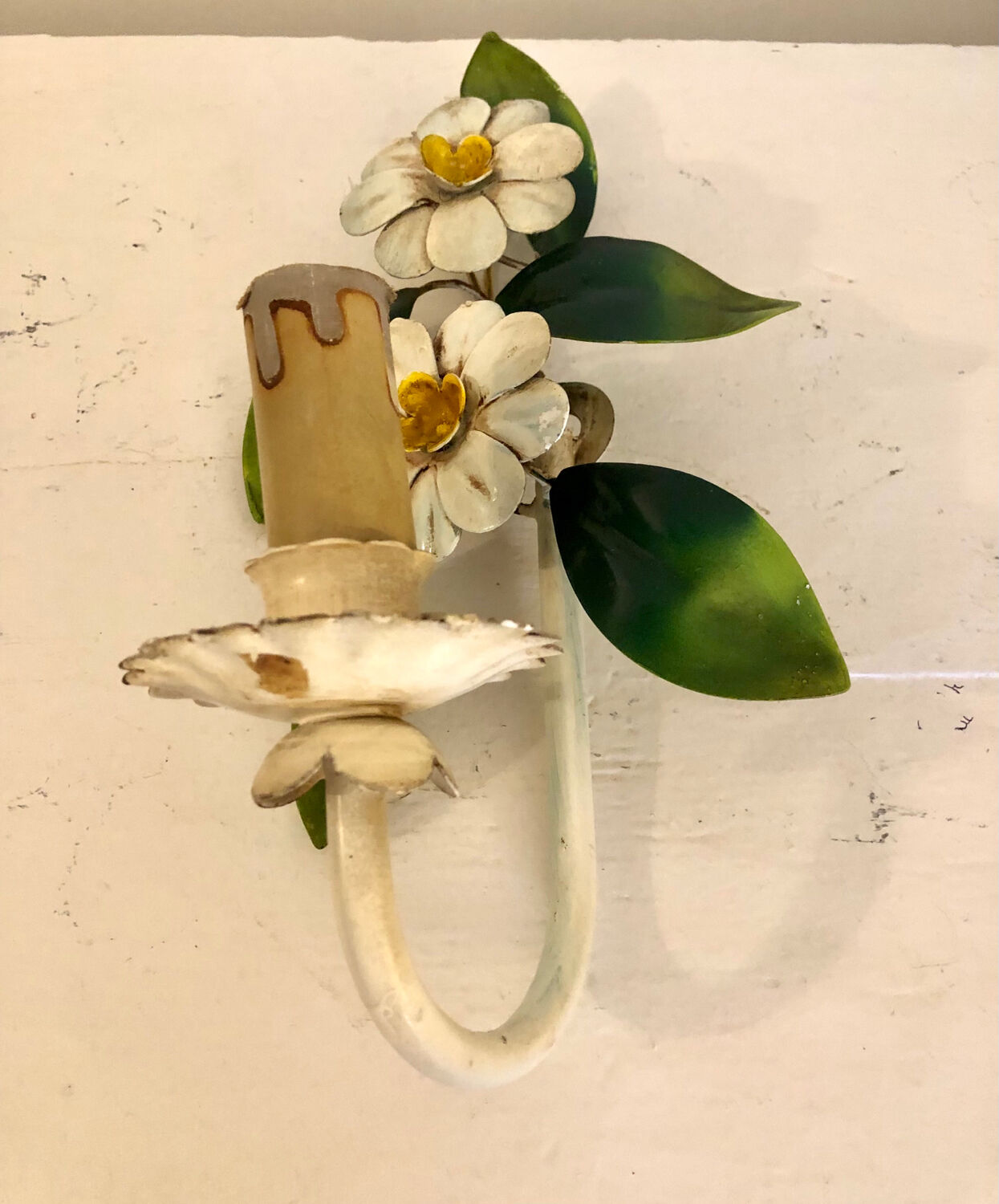 Applique fleur tôle  vintage Italy 1960