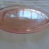 Plateau en verre rose
