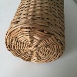 Set of 2glass bottles covered with wicker or rattan