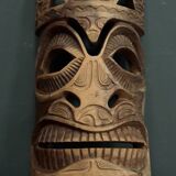 Pair of mid-20th century Africanist statue masks in carved wood