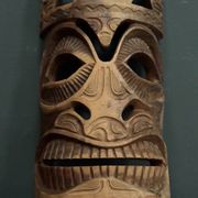 Pair of mid-20th century Africanist statue masks in carved wood