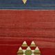 5x10 Blue and Red Vintage Kilim Rug, Handwoven Wool Area Rug, 149x291Cm