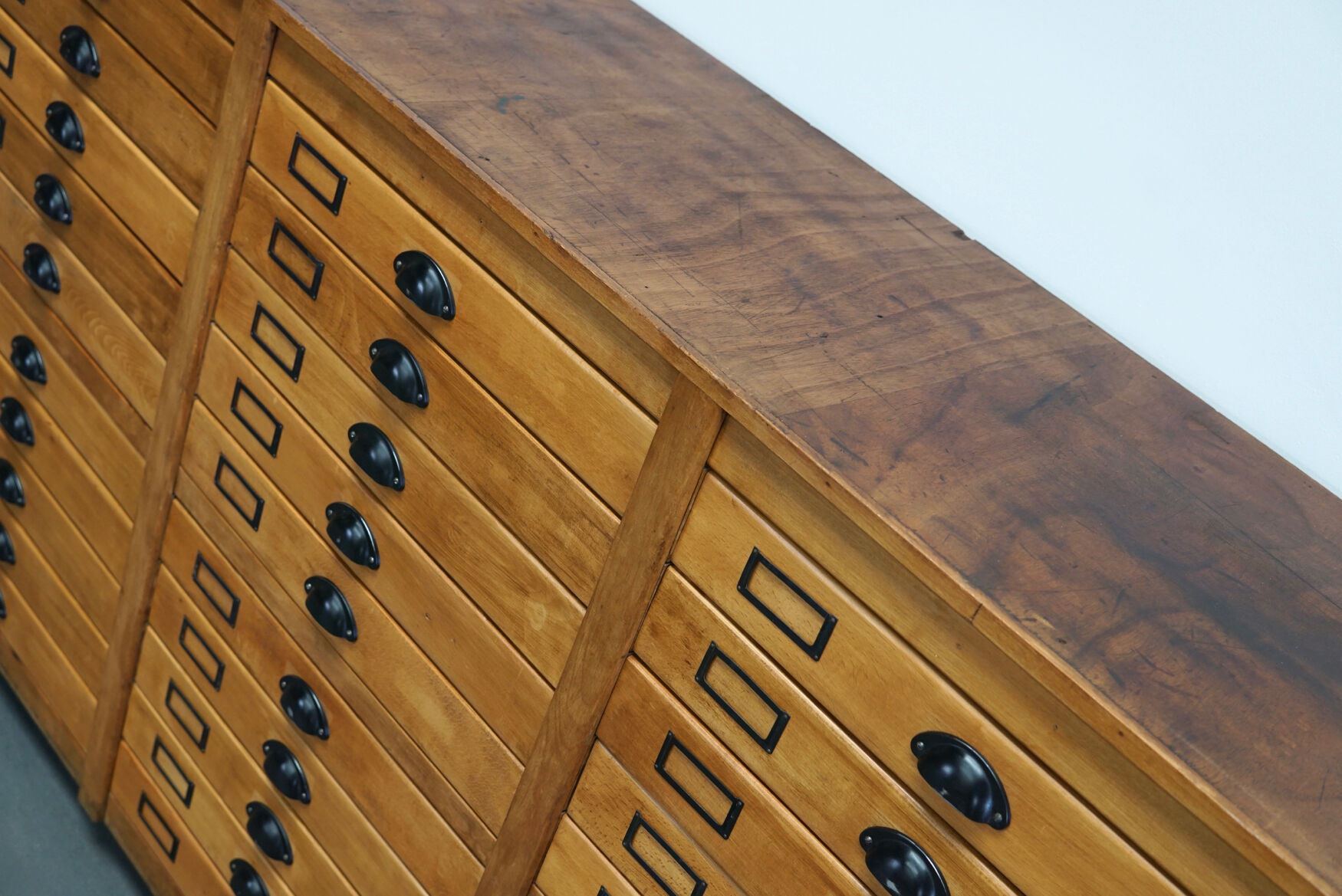 German beech apothecary cabinet, 1930s