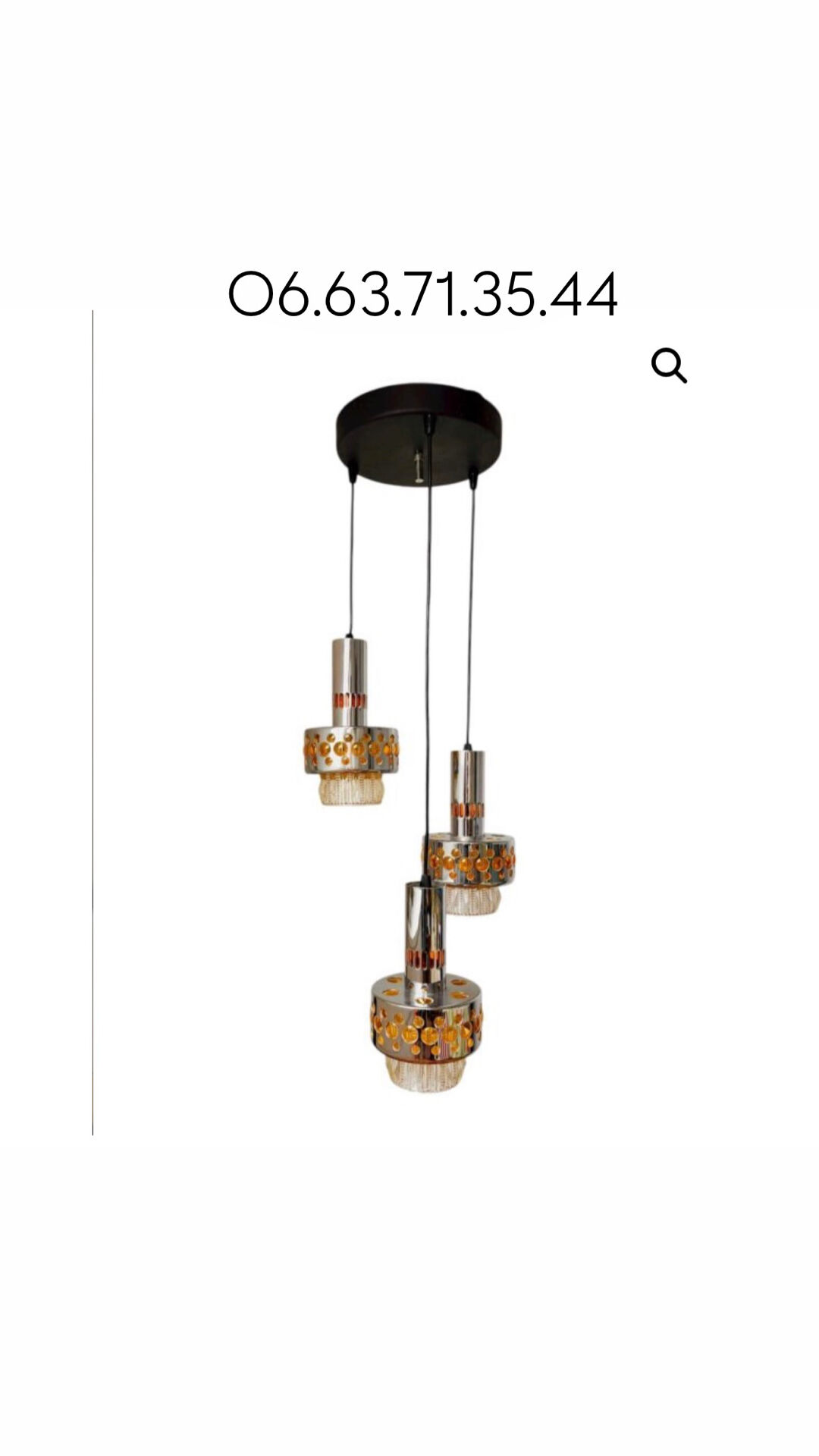 Suspension cascade Raak vintage 70s