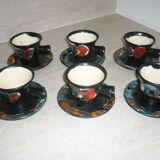 Service 6 cups and sub-cups fat lava from the 60s