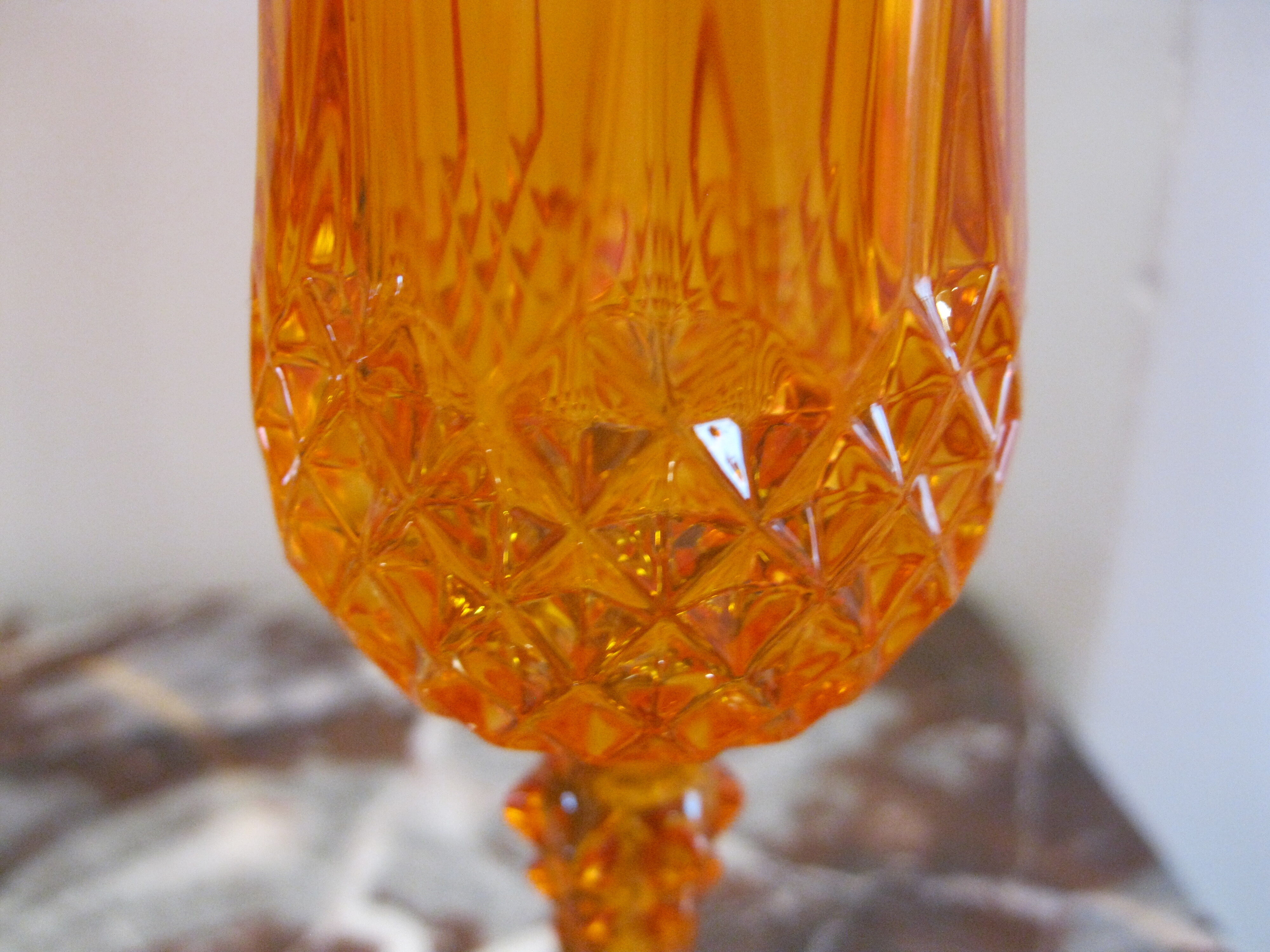 Verres flûtes à champagne cristal orange