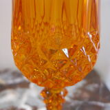 Glasses champagne flutes orange crystal