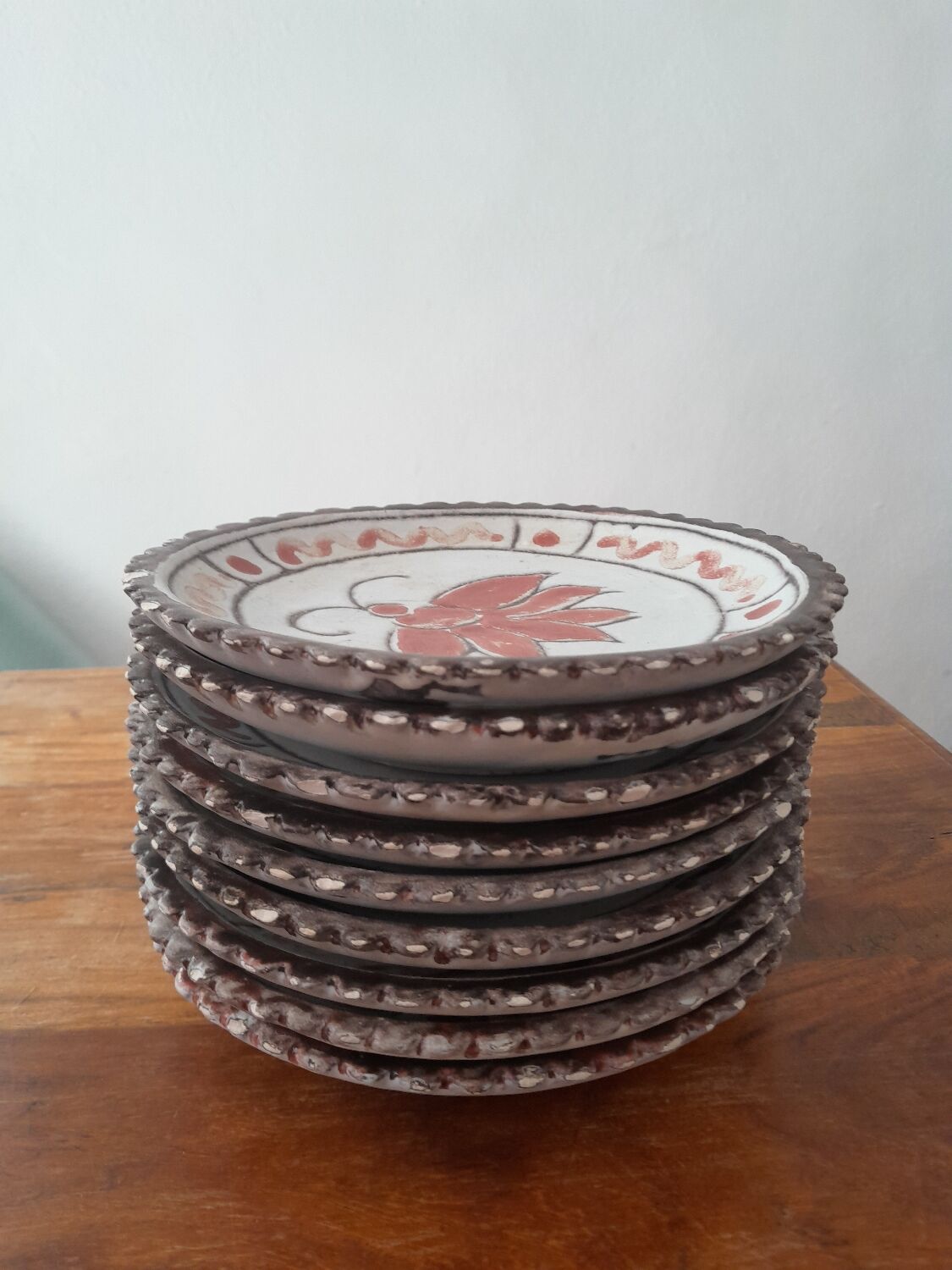Ceramic dessert plates signed Jérôme MASSIER - Vallauris