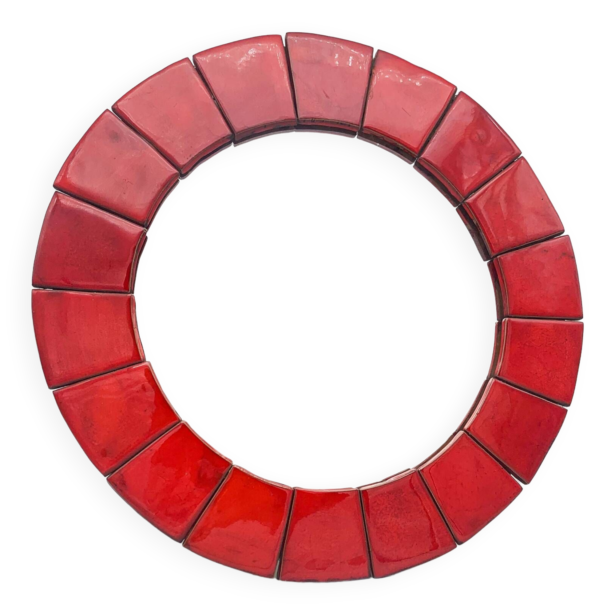 Vintage handcrafted ceramic mirror, 1970s