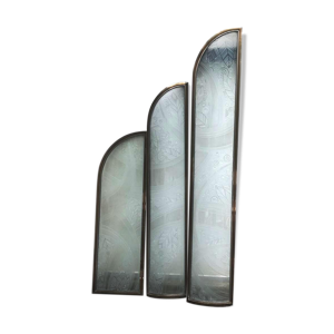 3 panneaux de verre art