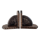 Paire de serre-livres bois sculpté