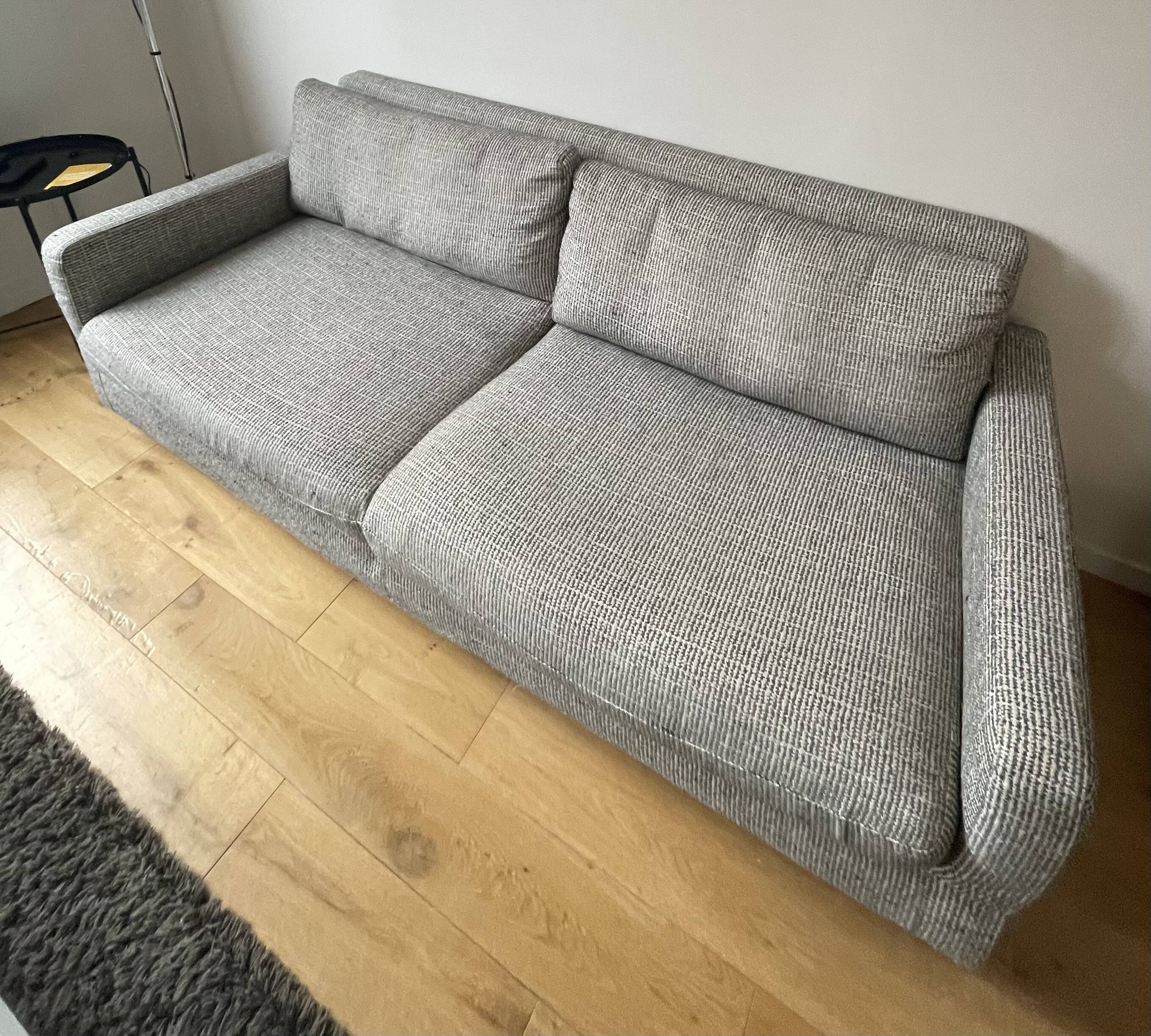 Chester habitat 3-seater sofa - in Italian fabric - mixed grey - black legs