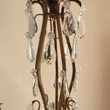 Lustre ancien en laiton et cristal