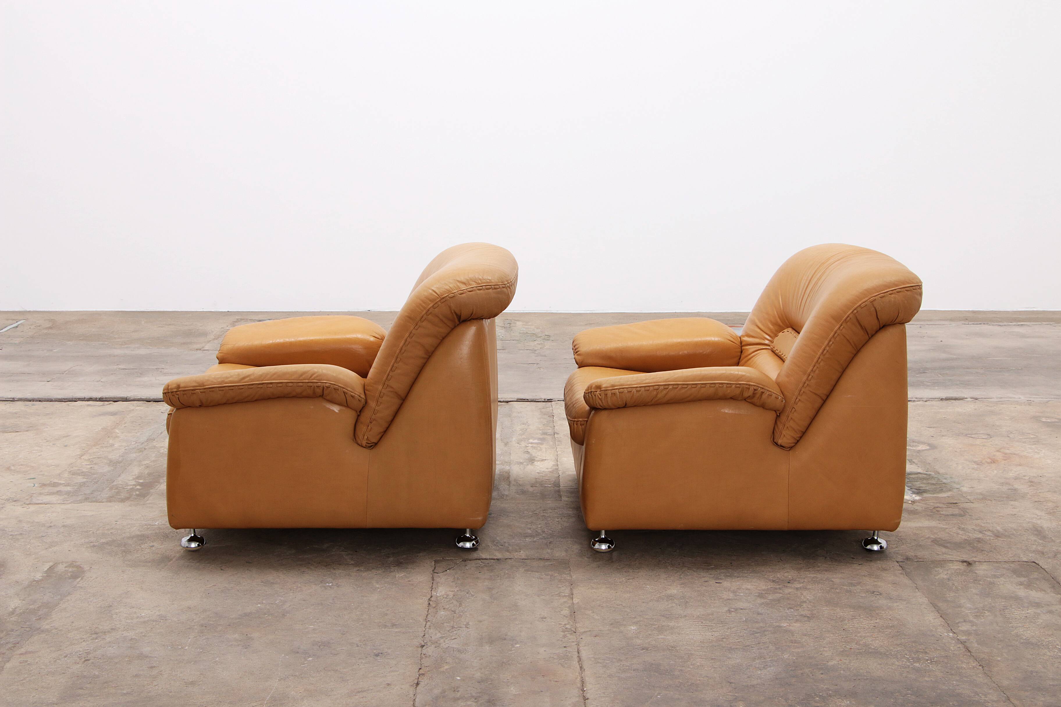 Vintage set Design armchairs by DeSede, 1970 Switzerland.