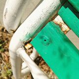 Bench wood and folding metal vintage year 60