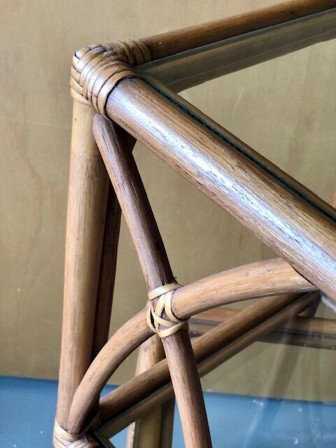 Bamboo and rattan bedside tables