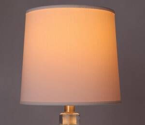 Orrefors crystal and brass table lamp for Vitrika