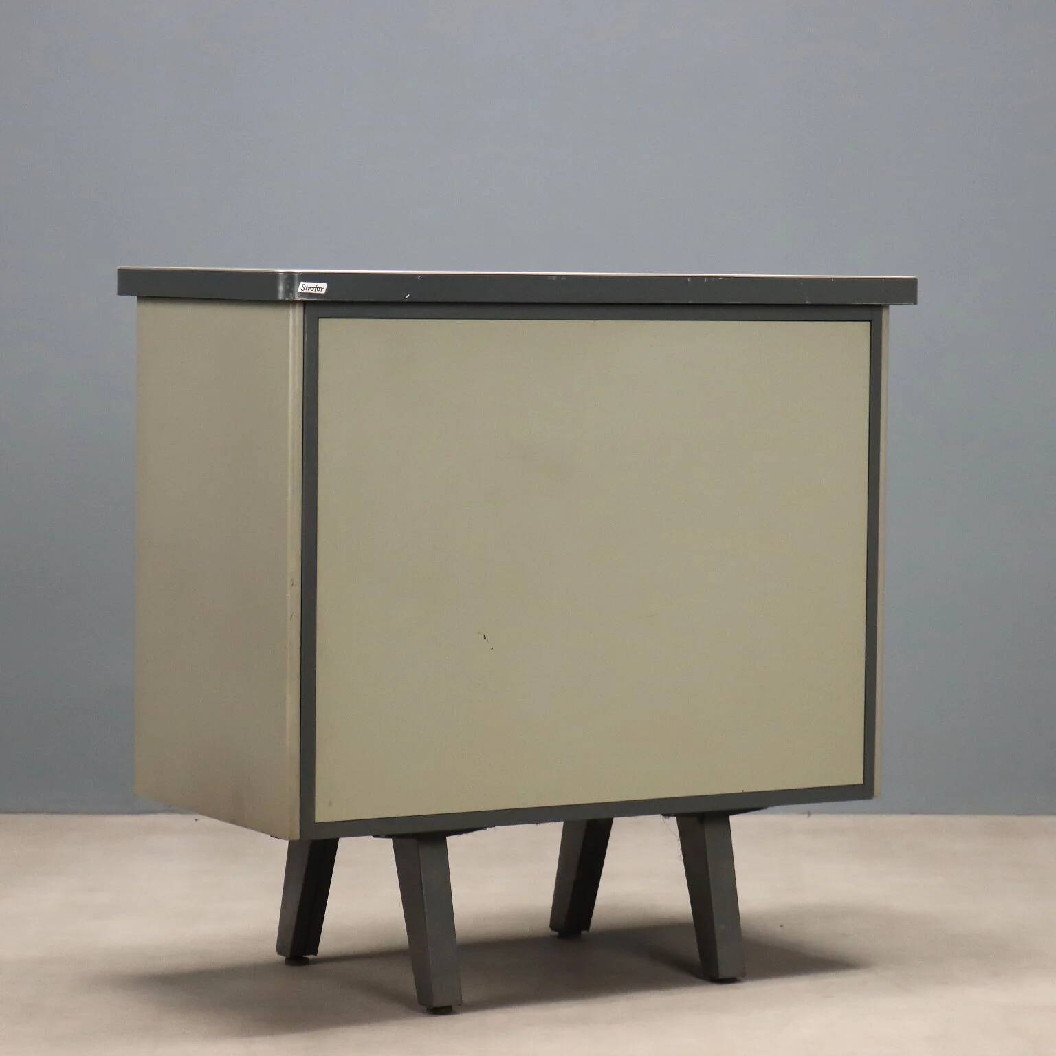 Vintage lacquered metal storage furniture, design, Italy, 1960s