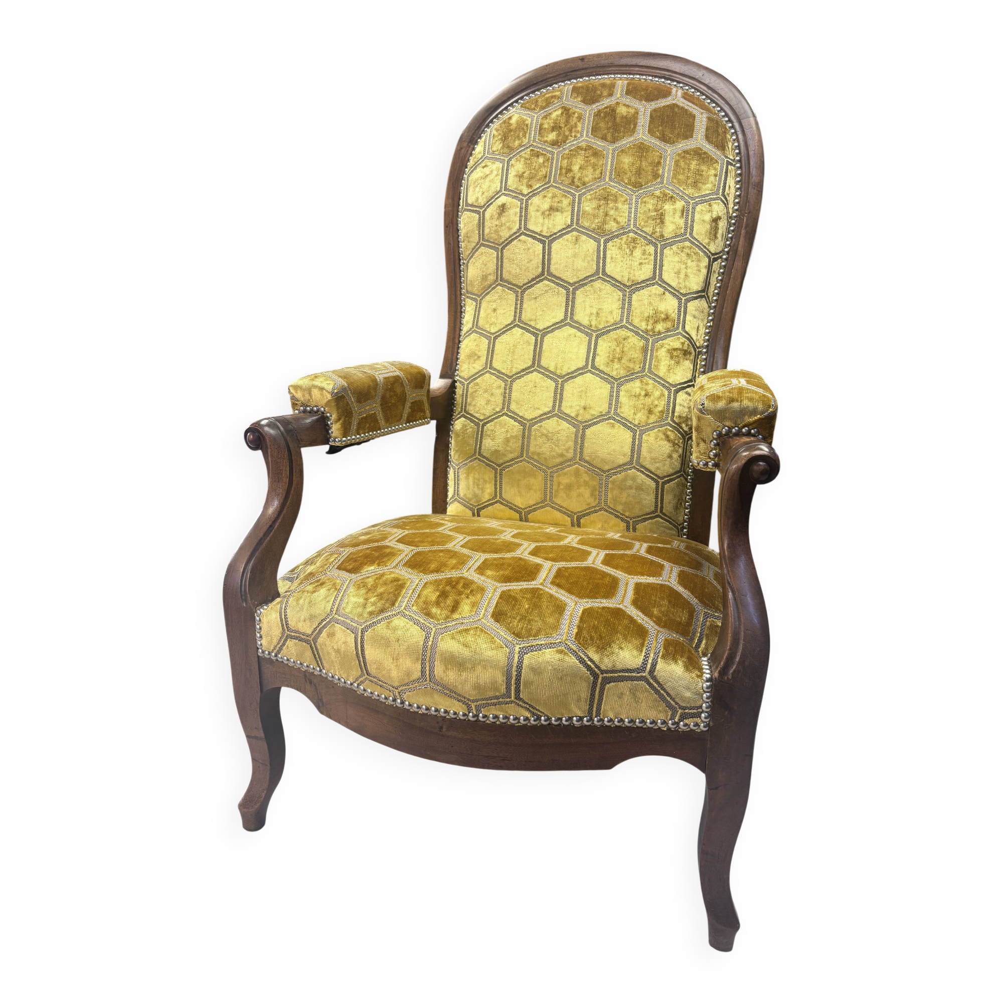 Voltaire armchair with a rack mechanism