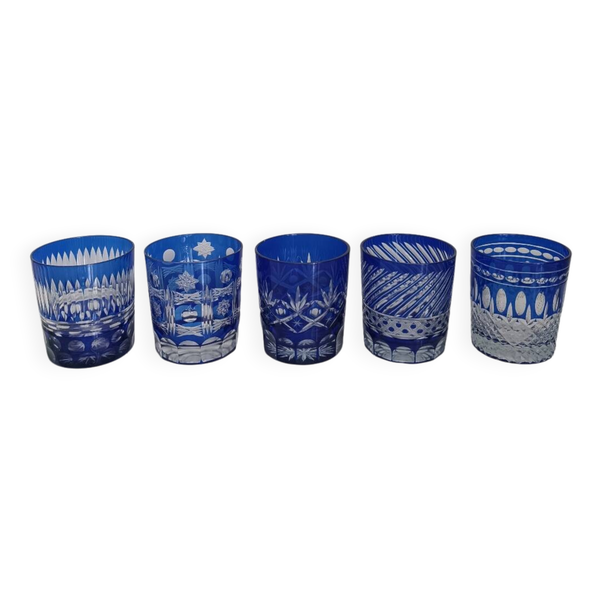 Service à whisky en cristal bleu cobalt