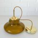 Hand-blown amber glass pendant light: MCM retro bar golden hanging lamp