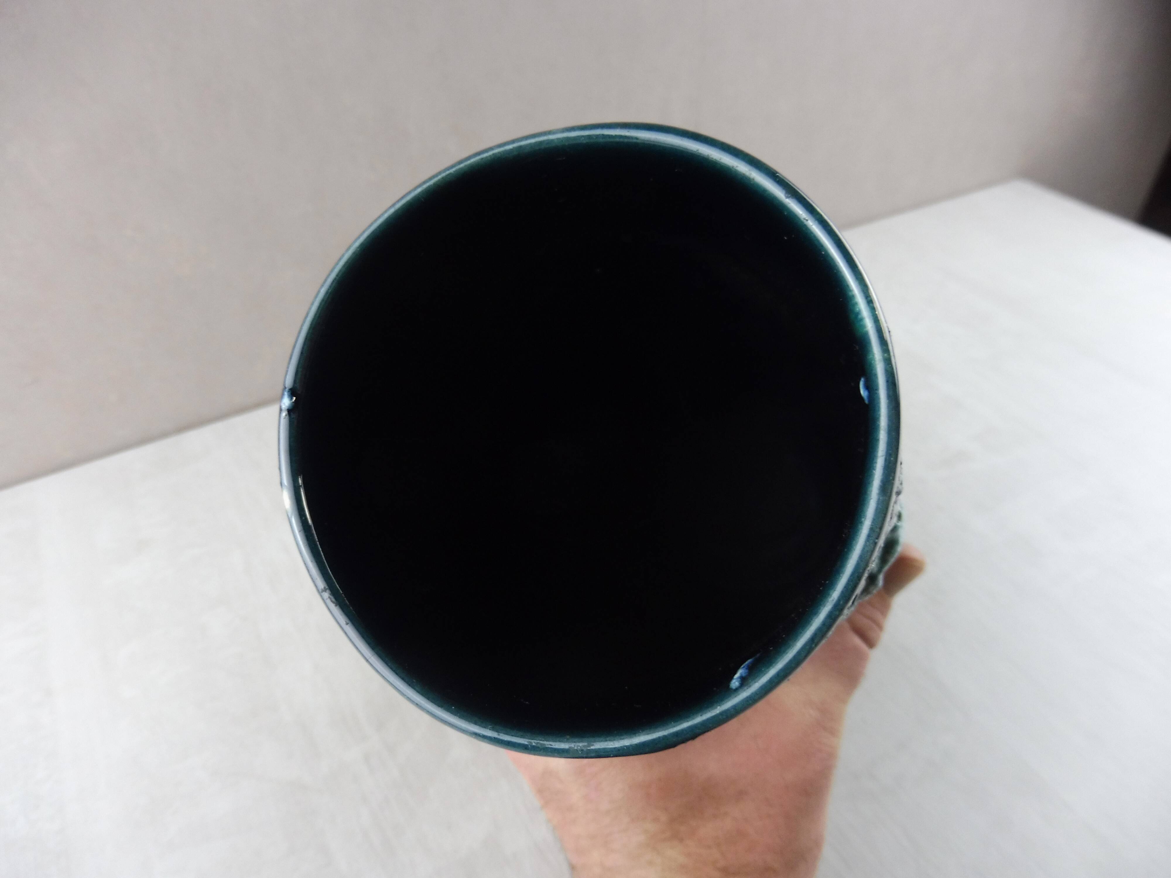 Old roll vase, sea foam, Fat Lava, Vallauris