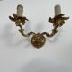 Pair of antique wall lamps in gilded metal - two lights - early XXth