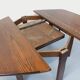 Vintage brutalist hexagonal dining table made of oak from the 1950s.
