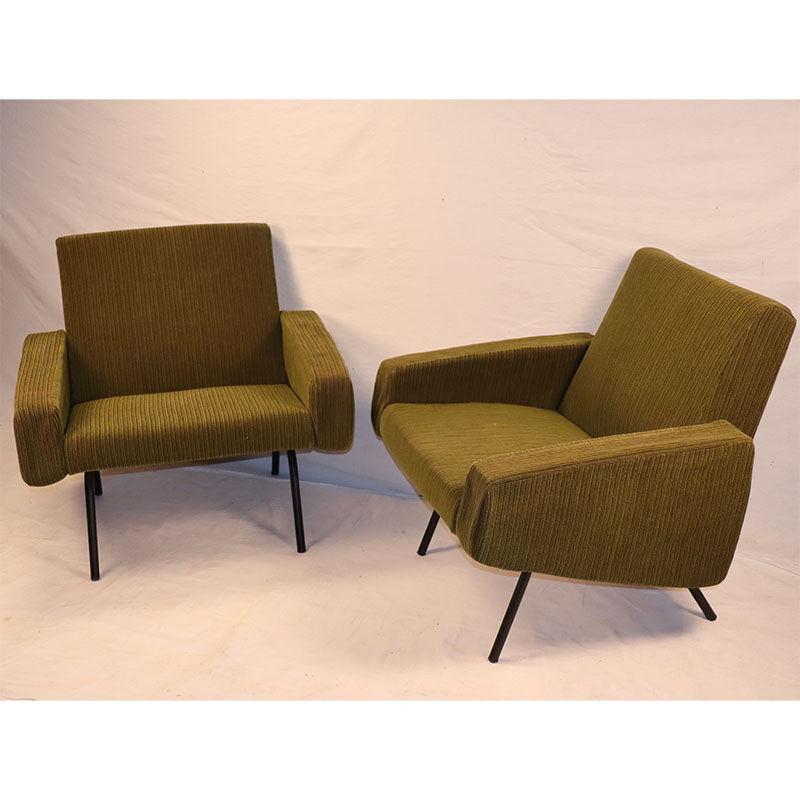 Pair of armchairs by Joseph André Motte, model 743 edited by Steiner 1950