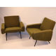 Pair of armchairs by Joseph André Motte, model 743 edited by Steiner 1950