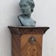 Vintage column in rosewood and bronze marquetry, mid-century