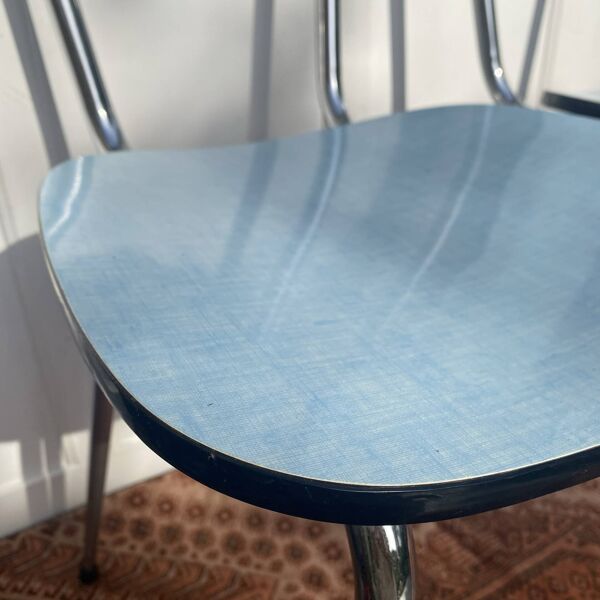 Chaises de cuisine années 60 , Formica et chrome