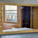 Miroir art-déco or au décor végétal 52x31cm