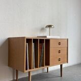 Vintage sideboard vinyl compartment in oak