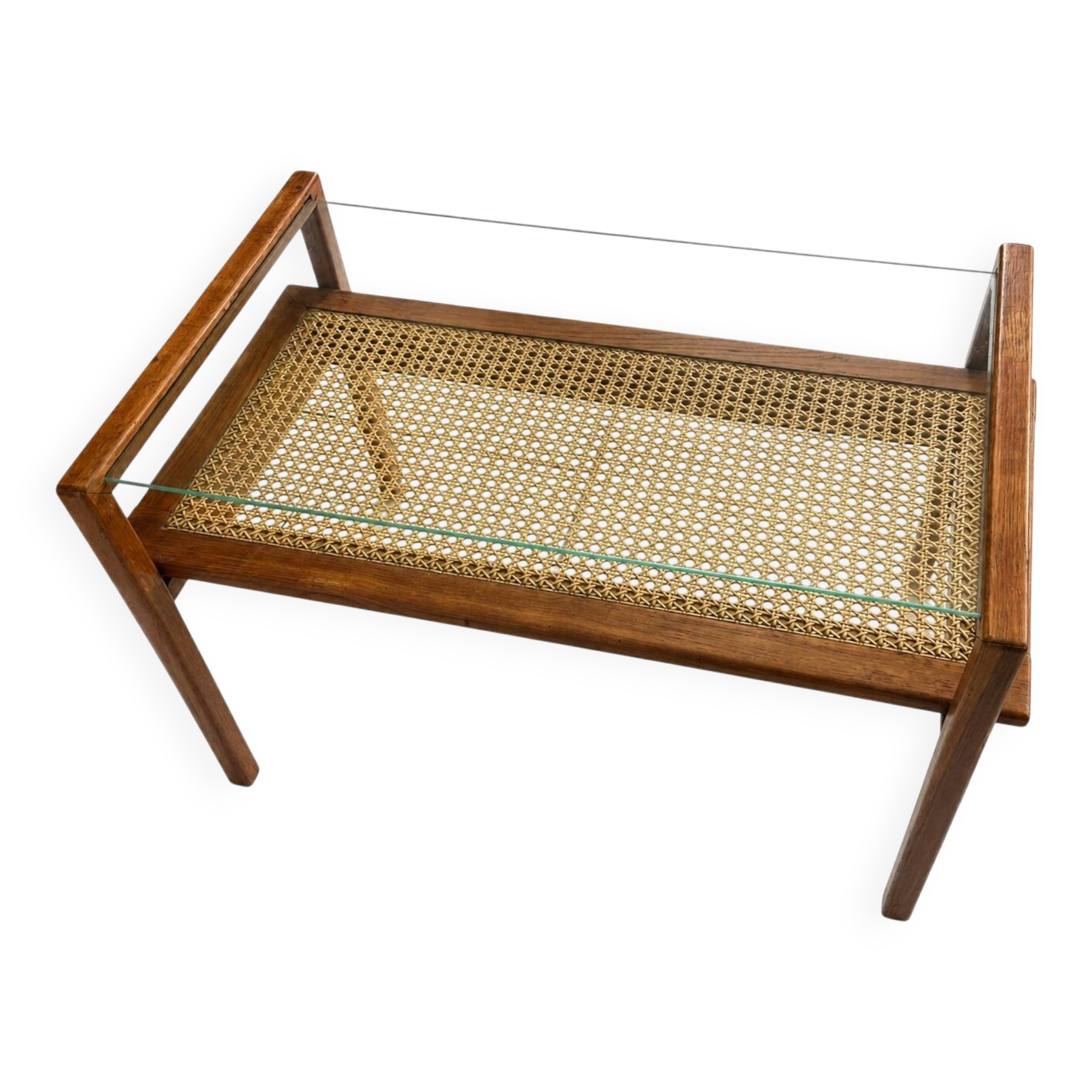 Mahogany coffee table Roger Landault 1960