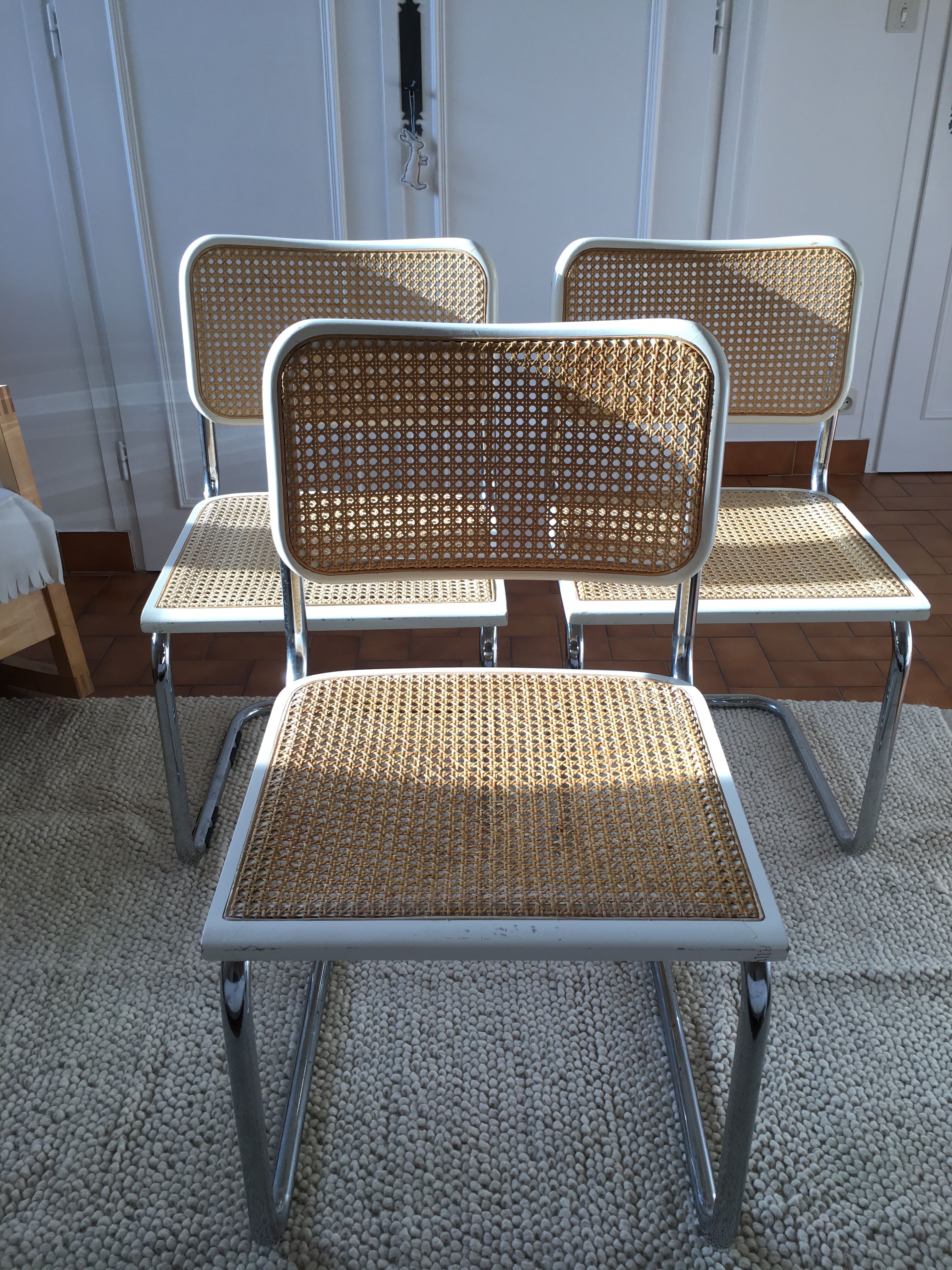 Lot of 3 chairs Cesca B32 Marcel Breuer