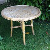 Rattan side table
