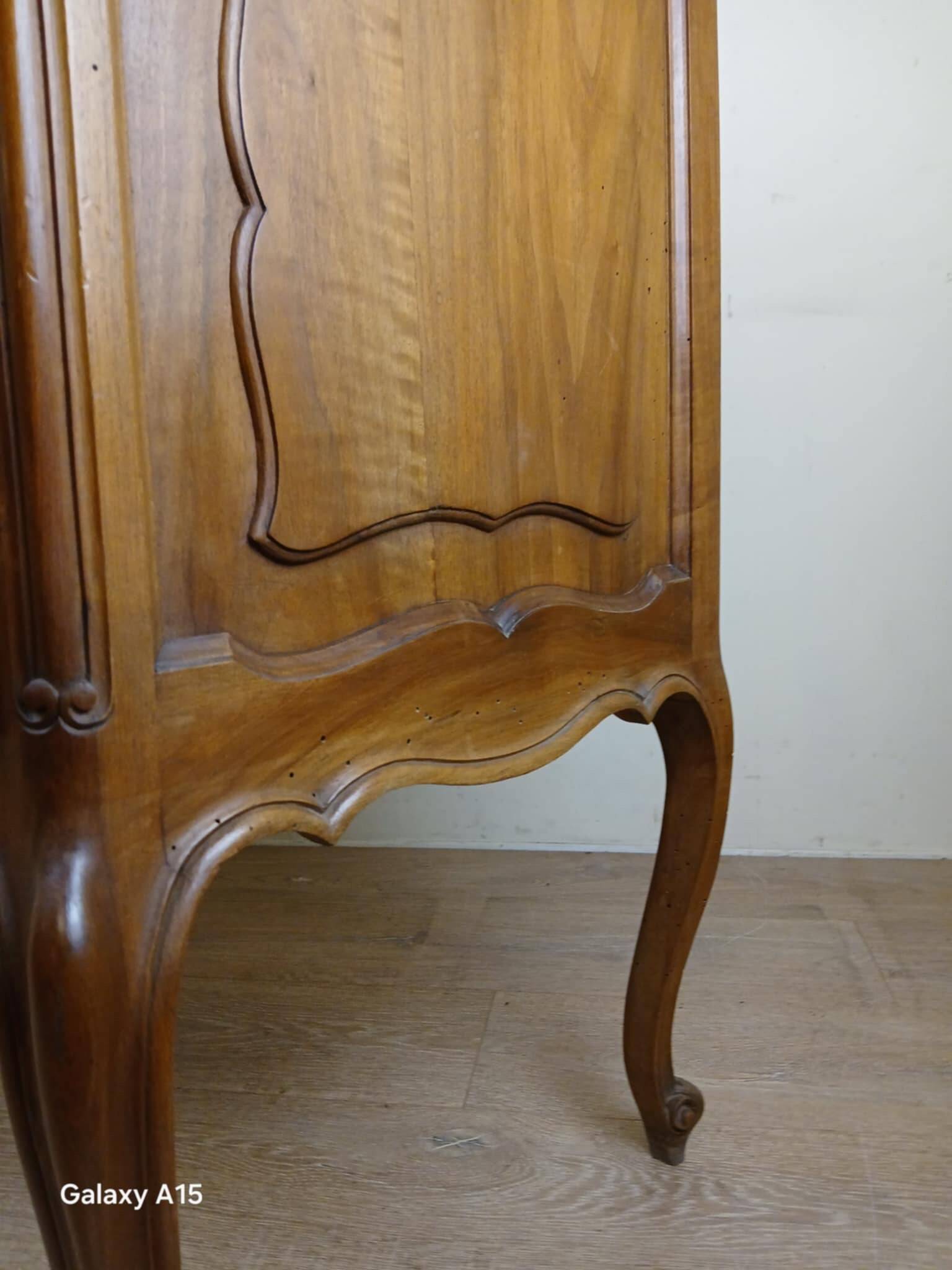 Louis XV Baroque scriban chest of drawers in solid wood, 20th century