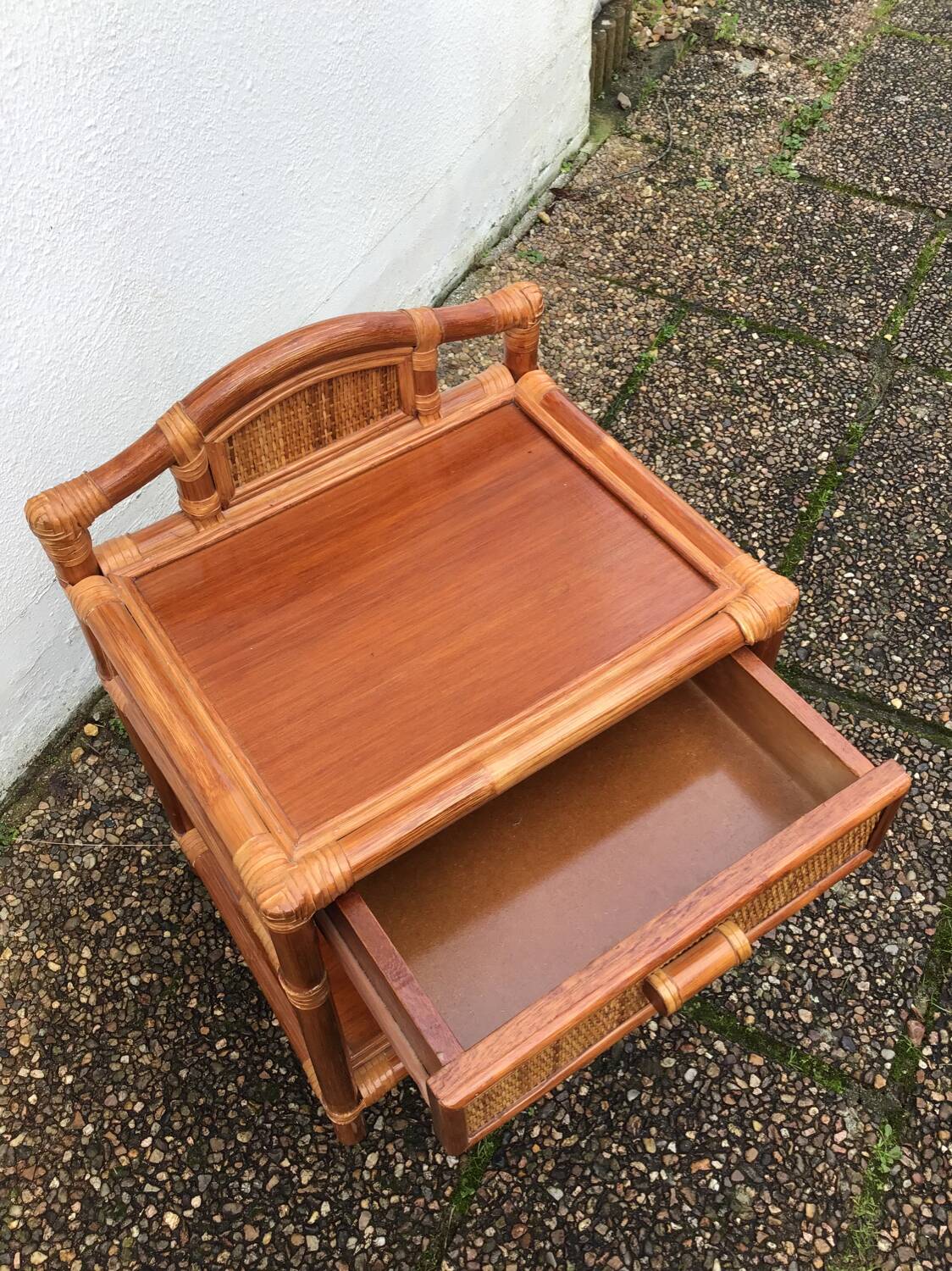 Rattan bedside