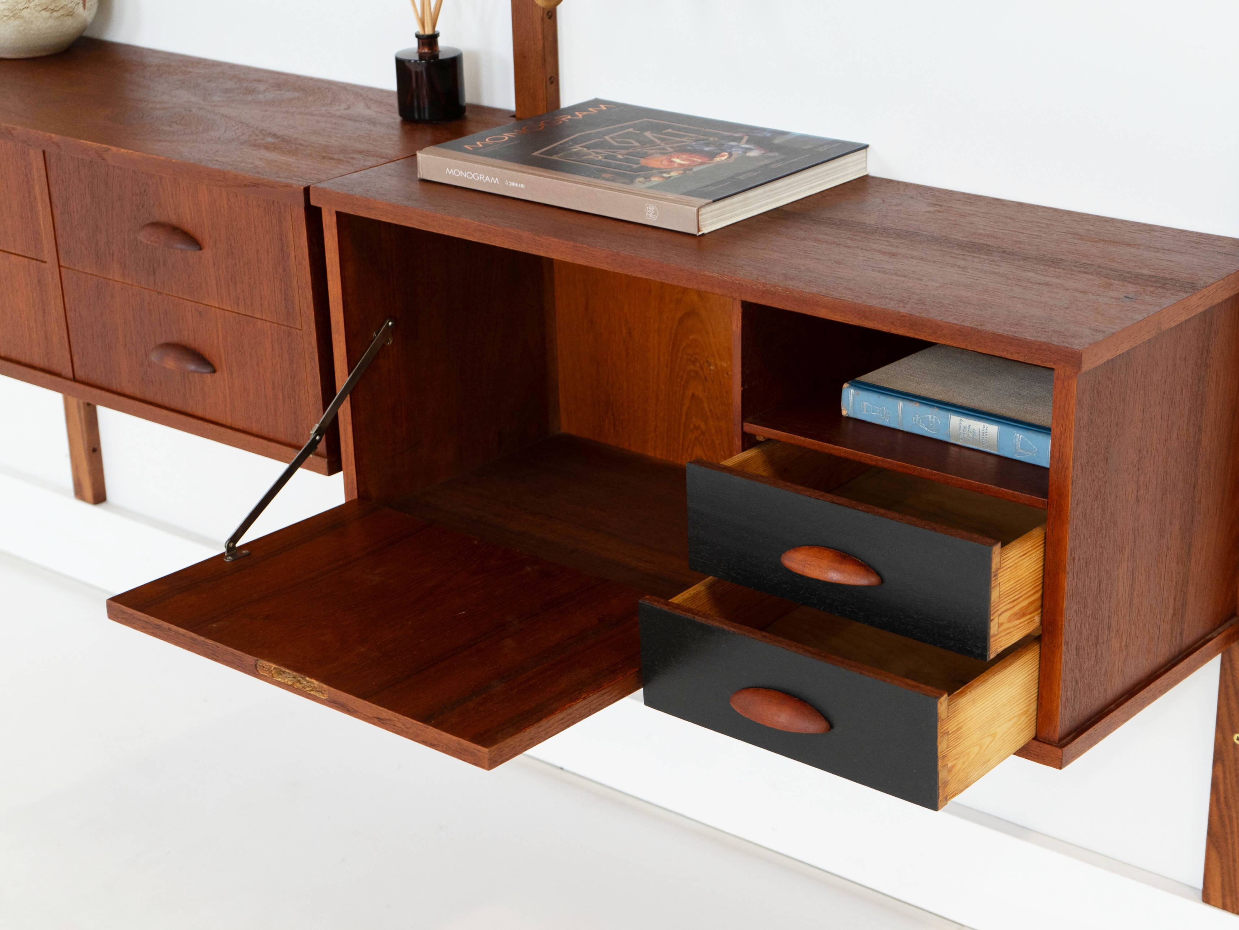 Teak modular shelving unit, Danish design, 1960s, made in Denmark
