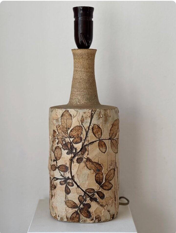 Vintage stoneware table lamp by Bodil Marie Nielsen, 1970s