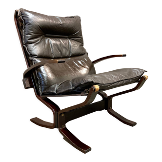 Hanging leather armchair "Scandinavian design" 1950.