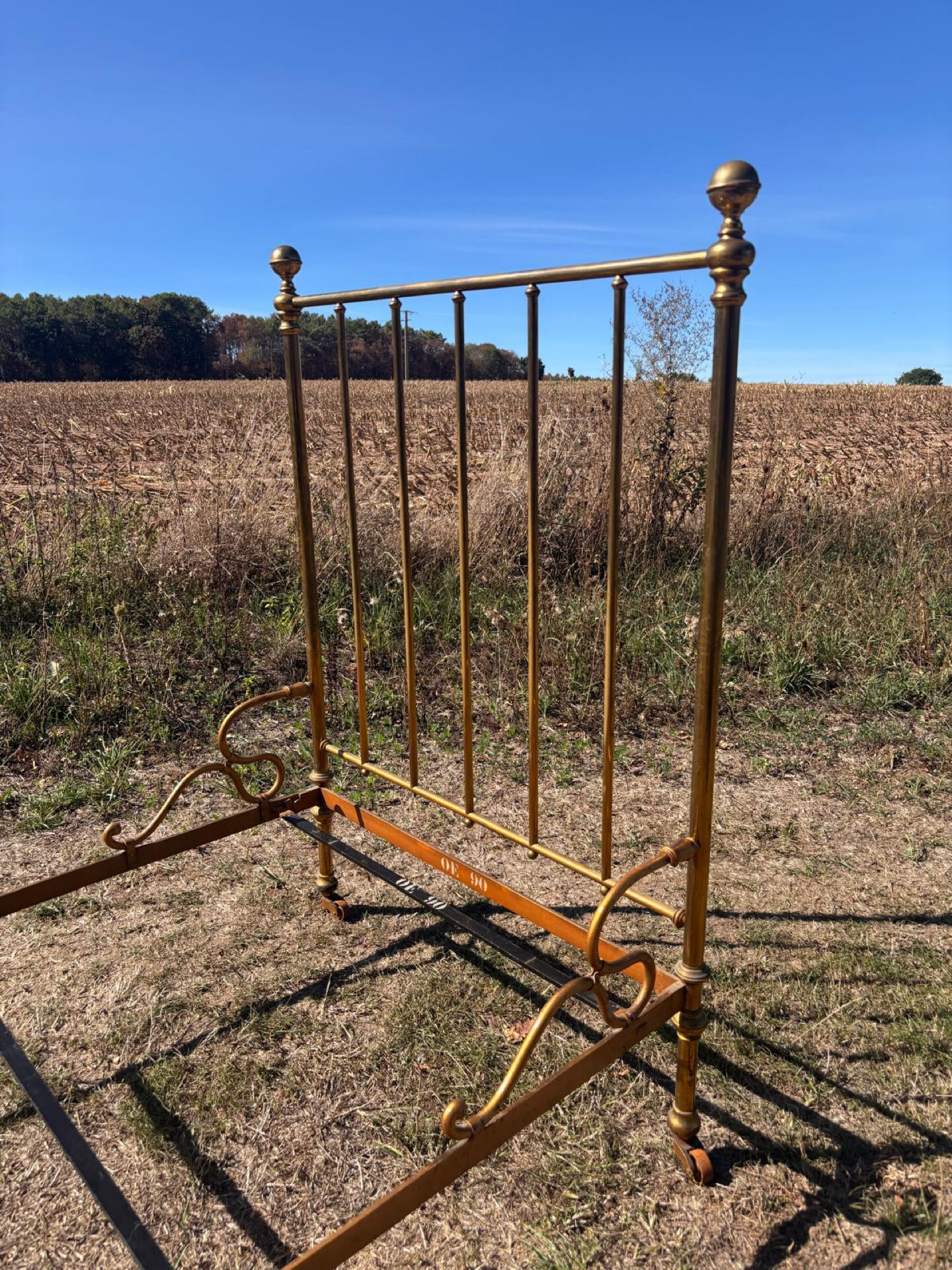 Antique brass bed with bars – Napoleon III style