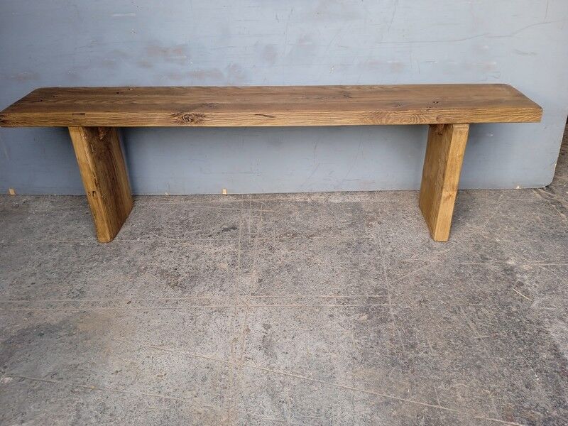 Solid wood bench patinated 160cm