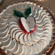 Vintage pie dish in barbotine apple pie Silea
